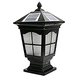farol villa coyba Instalación fácil: puede instalar fácilmente la lámpara solar en el poste de la cerca con los tornillos suministrados sin ningún cableado. Si tiene alguna pregunta, no dude en contactarnos