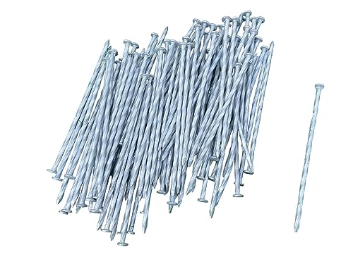 Sandbaggy 6 inch Galvanized Landscape Edging Spikes - Spiral Landscape Nails - 7 Gauge Steel - Great for Hard Rocky Soil - Also Great for Paver Edging, Artificial Turf, Landscape Fabric (100, 6 inch)