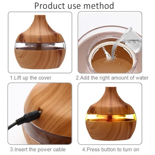 Image of Bedroom Humidifier for Sleep Essential Oil Diffuser with Flame Effect Night Light Ultrasonic Cool Mist Air Quiet USB Auto Shut Off Aromatherapy Diffuser (Misty Humidifier)