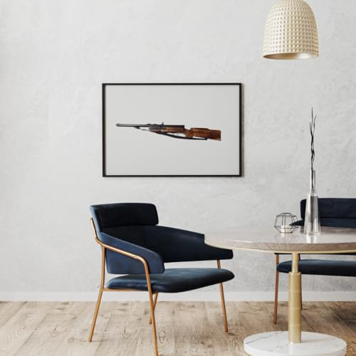 Image of 28 inch Wooden Decoration Gun Rack Wall Mount, Wooden Rifle Wall Mount Holder, Home Decor Display Showpiece Gun, Vintage Gun for Home Decor Only, Safe As Gifts for Men (28 Inch)