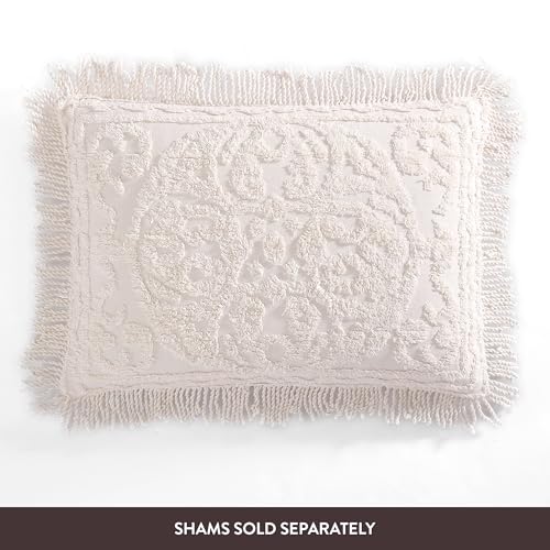 Image of Beatrice Home Fashions Medallion King Cotton Chenille Bedspread, Blush