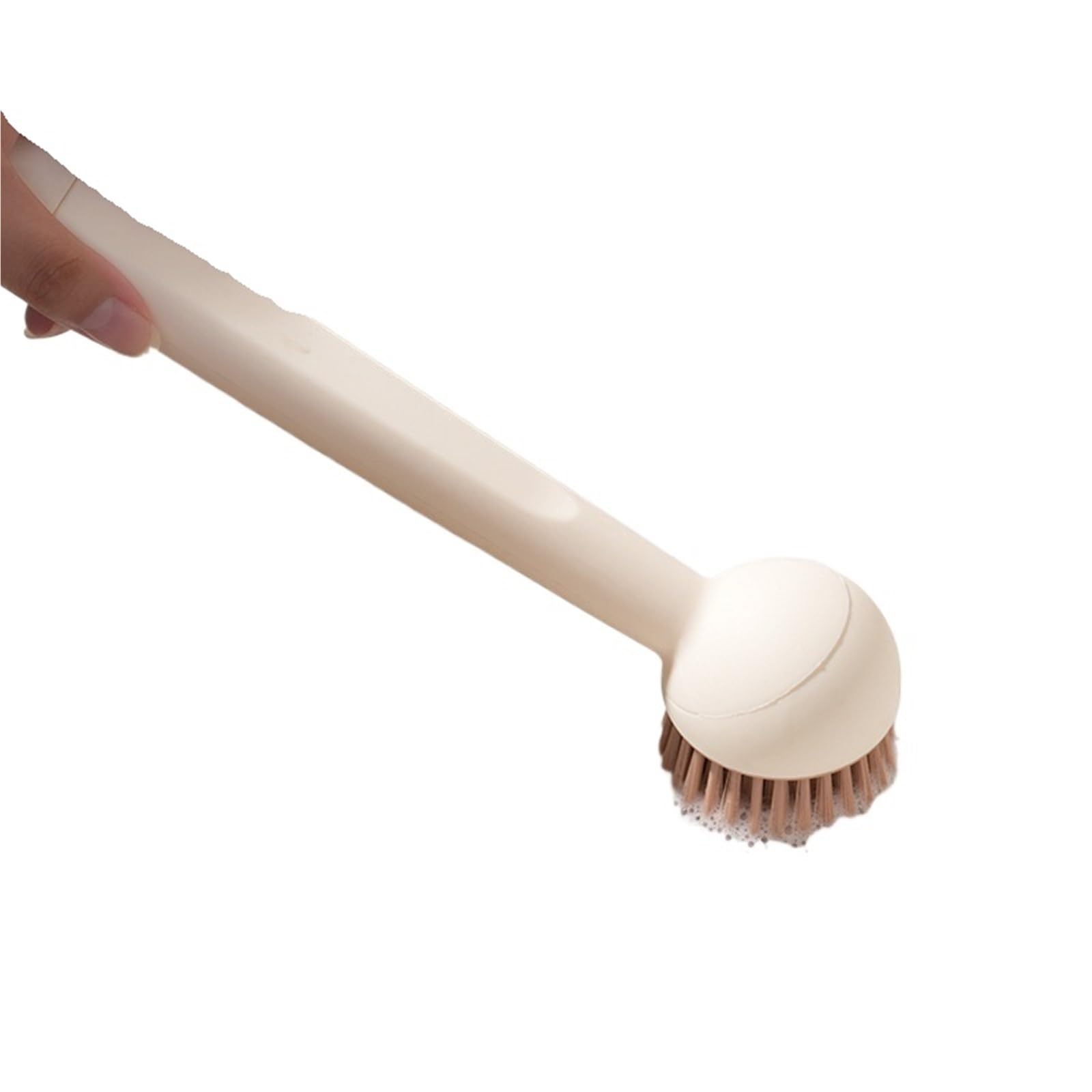 Kitchen Washing Cleaning Brush, Long Handle Pan Pot, Rotating Brushing, Dish Bowl Pans Tools for Dishes, Pots(Beige)