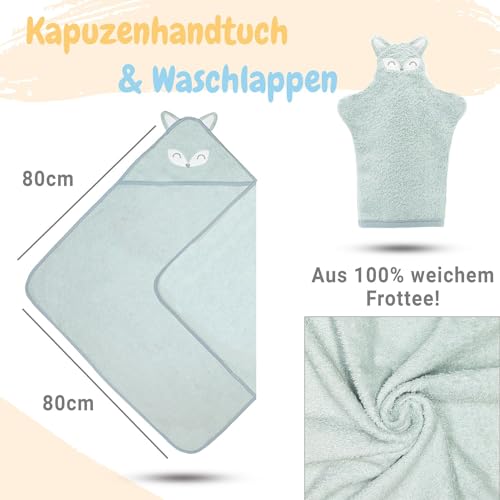 Personalisiertes 3-teiliges Baby-Kuschelset - Babydecke mit Namen, Kapuzenhandtuch, Baby Waschlappen - Personalisierte Geschenke zur Geburt.