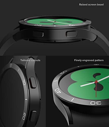 Image of Ringke Bezel Styling Compatible with Samsung Galaxy Watch 4 40mm / Galaxy Watch FE Accessory Adhesive Frame Ring Cover Anti Scratch [Aluminum] Protection - Black [40-15]