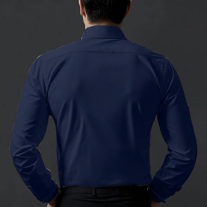 Image of DEELMO Combo of Men's Stylish Solid Satin Casual Shirt for Men Full Sleeves| Poly Satin Silk Shirt Pack of 2