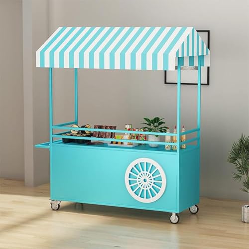 Carrito portátil para proveedores con toldo y caja de almacenamiento, soporte de exhibición móvil para mercado de agricultores callejeros y espectáculos de manualidades