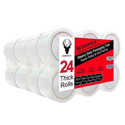 Clear Packing Tape 24 Roll Refill Kit