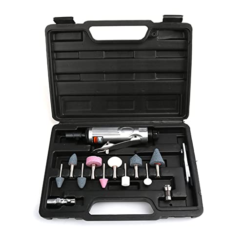 BIGP Set Meuleuse Droite, Air Meuleuse Meuleuse Pneumatique Outil Grinder Air Polissage Gravure Kit avec 10 broches de ponçage pour ponçage, polissage, gravure et ébavurage
