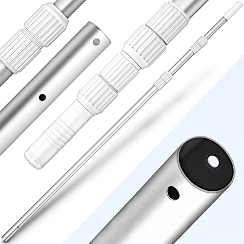 tillvex Asta telescopica per Piscina, 1,20-3,60 m, in Alluminio, per la Pulizia della Piscina, 3 Pezzi, Colore Nero