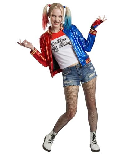 Funidelia Kit disfraz Oficial Harley Quinn - Suicide Squad para mujer, Incluye camiseta y chaqueta, DC Comics - Traje para adultos para Carnaval y Halloween - Talla XS