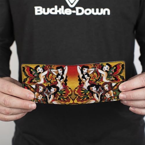 Buckle-Down Men's Standard PU Bifold Wallet-TJ-Butterfly Girl, Multicolor, 4.0" x 3.5"4