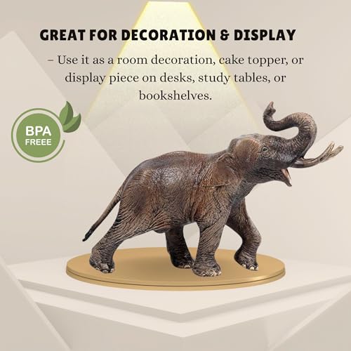 Image of Realistic Elephant Figure Toy Playset for Kids 3+| 1PCS Wild Safari Animal Action Figurine Model Decoration Toys Set for Boys and Girls Birthday Gift for Children Education & Learning Items