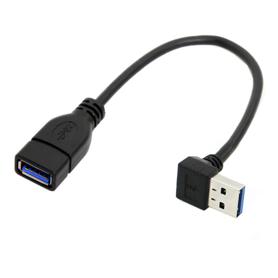 chenyang 6.3 Inch USB 3.0 Extension Short Cable,USB 3.0 Male to Female 90 Degree Down Angled Extension Data Cable for Laptop, Keyboard, Mouse, Flash