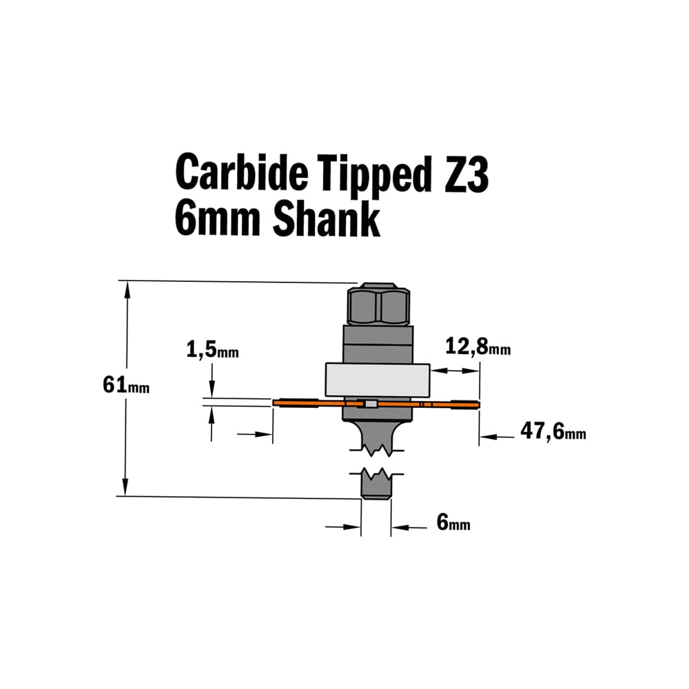 CMT Orange Tools 722,315,11A Fraise circulaire pour rainures z3 hm-s 6 d 47,6 x 1,5 Cranberry