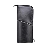 Porta brochas de maquillaje de viaje: con cremallera fuerte y suave, es liviano, compacto y espacioso, y se puede colocar en la bolsa de mano o bolsa de lona, ​​​​bolsa para brochas cosméticas