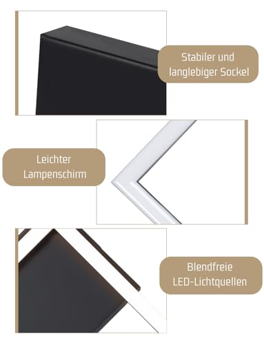 Homefire Deckenlampe LED Deckenleuchte Schlafzimmer - 24W Wohnzimmerlampe Warmweiß Küchenlampe Modern Esszimmerlampe Schwarz Eckig Deckenleuchten für Wohnzimmer Kinderzimmer