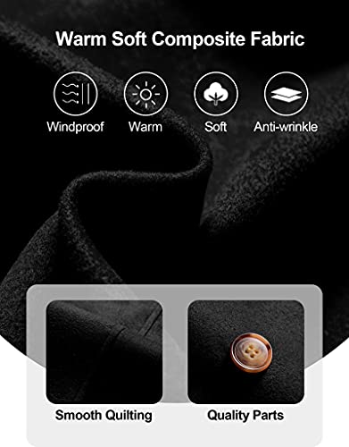 Chrisuno Women's Double Breasted Pea Coat Hooded Long Winter Trench Coat4