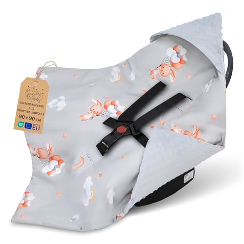 Minky Einschlagdecke Babyschale Kinderwagen Frühling-Herbst 90×90 cm – Ansicht 1