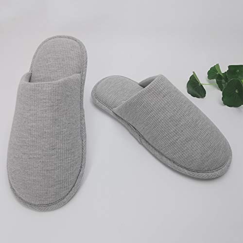 Ofoot Men's Organic Cotton Cozy Indoor Slippers, Memory Foam House Flat,Washable Slip On Home Shoes(Grey,Us 10.5-11.5) #TOP3