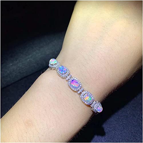 Bracelet opale véritable argent 925 pour femme avec pierre naturelle fine