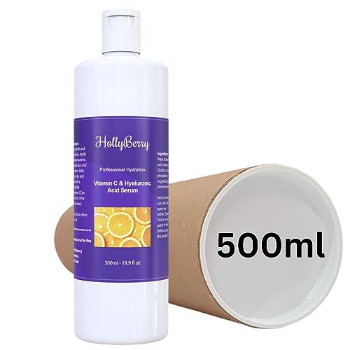 Vitamin C Serum - Extra Large 500ml - 16x Bigger -Anti-Ageing - Moisturise Gel - For All Skin Types By Hollyberry Cosmetics