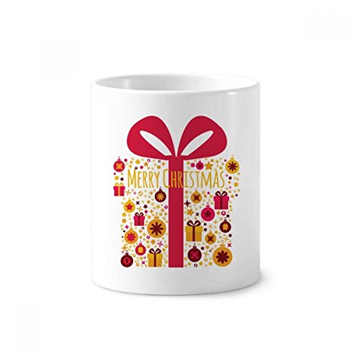 Gobelet en céramique blanche 350ml pour brosse à dents et stylos avec motif de Noël