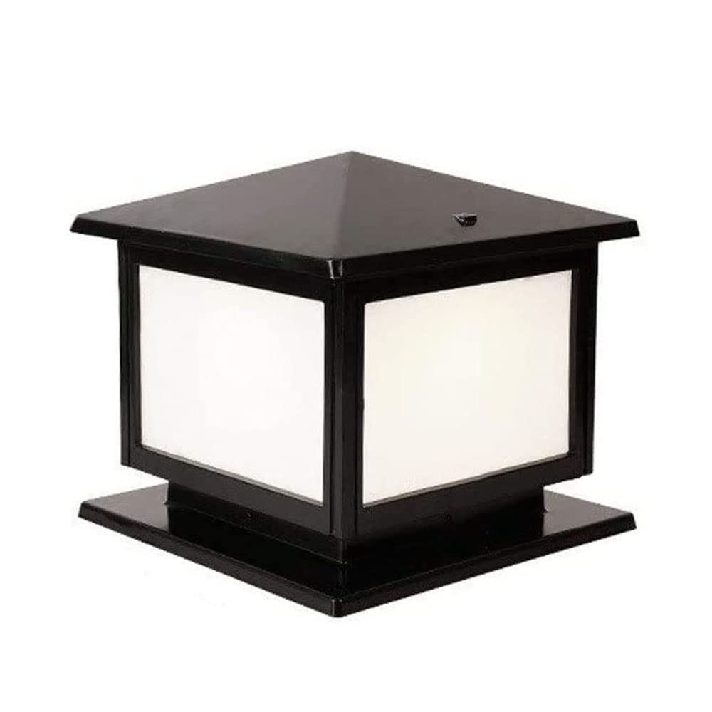 European Waterproof IP65 Outdoor Pillar Light Vintage Patio Aisle Lawn Column Light Villa E27 Cap Light Aluminum Acrylic Post Lantern Fence Garden Pedestal Lamp