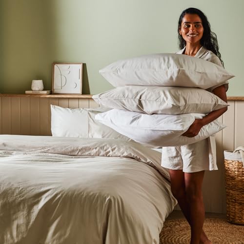 WOOLROOM Arinta Double Duvet Cover Almond - GOTS Certified Organic Cotton Bed Linen - Hotel/Home Essentials for Clean Better Sleep Naturally Soft Breathable Hypoallergenic Machine Washable - Image 3