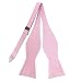 PenSee Mens Self Bow Tie Classic Houndstooth Series Woven Silk Bow Ties (Pink & White)