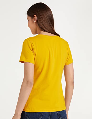 Image of Amazon Brand - Symbol Women Cotton Stretch Regular Fit Round Neck Half Sleeve T-Shirt (Available in Plus Sizes)