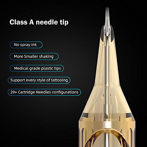 Image of Ambition Premium #12 Standard 13M1 Disposable Tattoo Needles Cartridges Supply 13 Single Stack Magnum 20Pcs for Professionals and Beginners Tattoo Artists