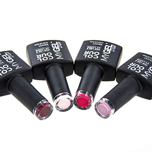 Mylee Nagellack-Starter-Set, 4 MYGEL-Farben, Top & Base Coat, UV-Lampe, Prep & Wipe, Gelentferner (EU Stecker) – Bild 4