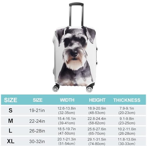 Well-behaved Schnauzer Luggage Covers Tsa Approved Suitcase Cover Elastic Washable Luggage Sleeve Carry on Cover Protector Anti-Scratch Suitcase Protector Fits 19-30 Inch Case(XL)2