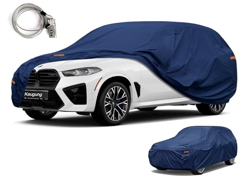 Image of Kaugung Custom Fit SUV Car Cover for BMW X5 (2007-2026), Heavy Duty Waterproof All Weather Outdoor Protection, Breathable Full Exterior Cover with Vent, Rain Sun Snow UV Proof