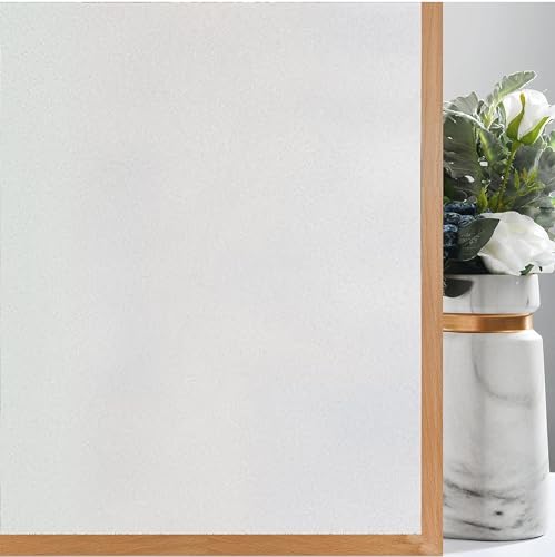 Image of WISDOM Frosted Window Glass Film 12x40 Static Cling Window Glass Sticker