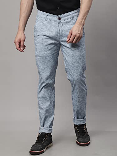 Image of Majestic Man Men's Slim Fit Mid Rise Casual Comfortable Trousers