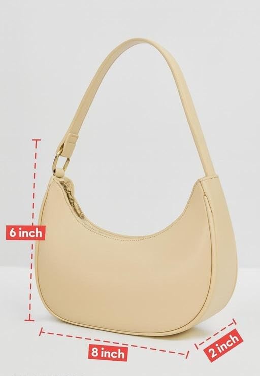 Image of Modern crescent sling handbag for women girls office daily travel use compact lightweight shoulder bag