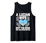 divertente lucian moglie dicendo st. lucia sposo lucian donne canotta