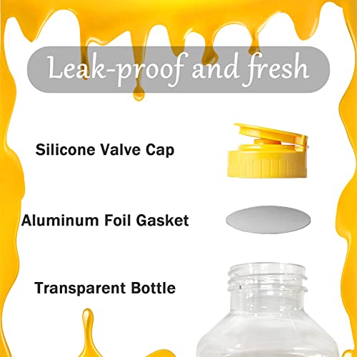 8 Pcs 16 Oz Plastic Honey Jar,Clear Plastic Squeeze Honey Bottles,Empty Squeeze Honey Bottle Container Holder With Flip Lid For Easy Storing And Dispensing #TOP6