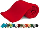 KiGATEX Polar-Fleecedecke – 130 x 160 cm – Oeko-TEX Standard 100 Zertifiziert – Kuschelige Fleece-Decke für innen und außen – Leicht zu pflegen als Sofa-, Sommer-, H&e- oder Tagesdecke – Rot