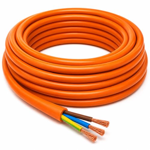Elektrik Kablosu, 3x2,5 mm² Ttr Kablo, Turuncu Seyyar — Topraklı 3 Damarlı (20 Metre)
