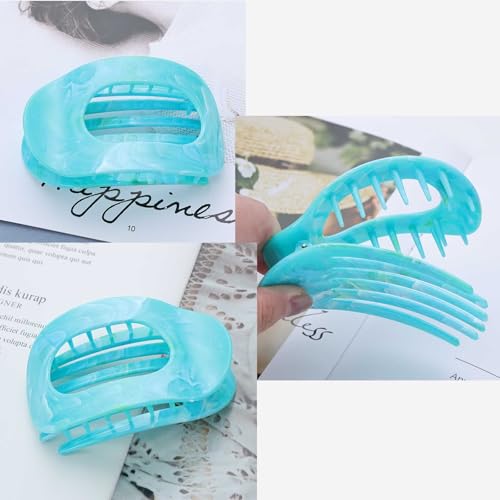 Pinza plana para cabello azul turquesa miniatura 6