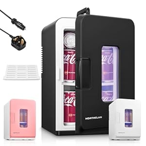 Mini Fridge 15L, 21 Cans Mini Fridges for Bedrooms | AC+12V DC Power Small Fridge for Car, Office, Travel | Max & ECO Mode, Thermoelectric Cooler and Warmer | for Skincare, Beauty, Drinks