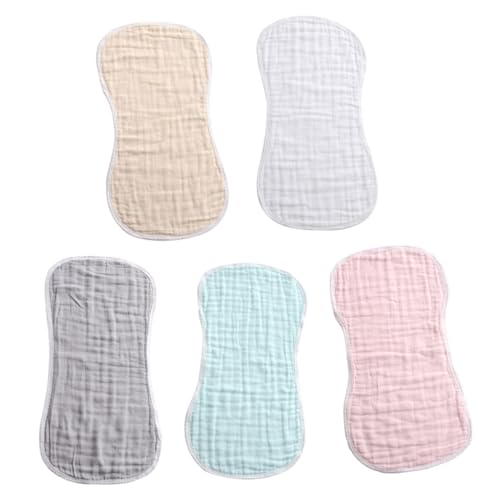Wakauto 5pcs Baby Burping Cloths for Newborns Ultra Absorbent Cotton Burp Cloths Soft and Comfortable for Feeding and Spit-Up Infants and New Parents