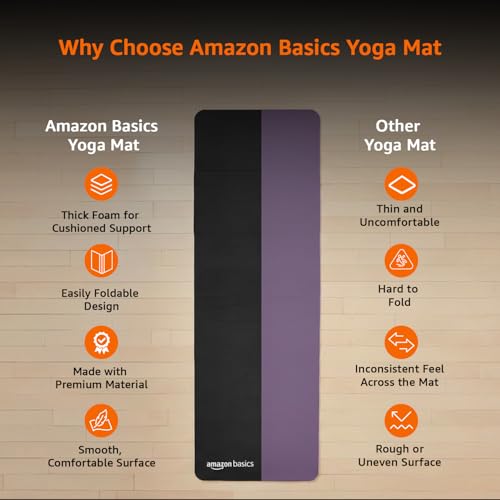 Image of Amazon Basics Portable Folding Exercise Gym Mat | 7 mm Thickness | High-Density TPE | Lightweight, Sweat-Resistant, Lightweight & Durable | Gymnastics, Yoga & Pilates | for Home & Gym | Black