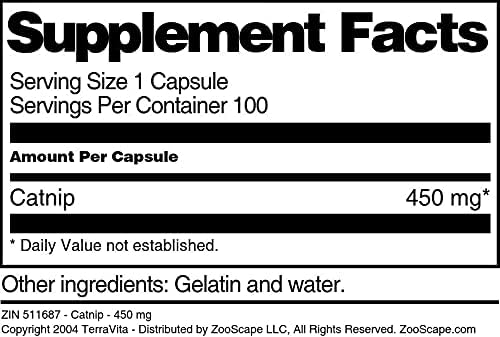 Miniatura 4 de Catnip - 450 mg (100 Cápsulas, ZIN 511687) - 2 Pack