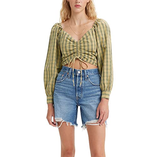 Levi's Women's Devin Blouse, (New) Zelda Plaid Weeping Willow