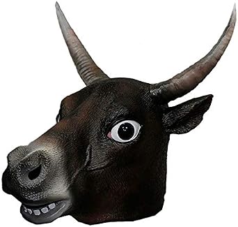 Realistic Latex Bull Cow Mask Rubber Animal Head Mask Halloween Christmas Fancy Dress Carnival Party