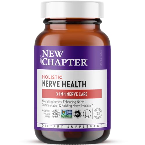 New Chapter Nerve Health Supplement for 3-in-1 Support from Head to Toe - Vitamin B1 Generates Energy for Nerves, Vitamin B6 Enhances Healthy Transmission, Vitamin B12 Builds Insulation, 30ct