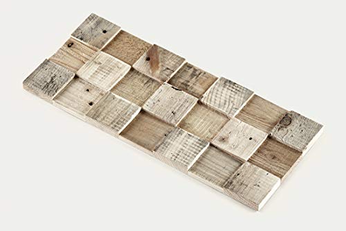 Timberwall - Reclaimed Collection Cube - DIY Wood Wall Panels - Solid Salvaged and Upcycled Wood - Nails and Staples Application - 8.2 Sq Ft